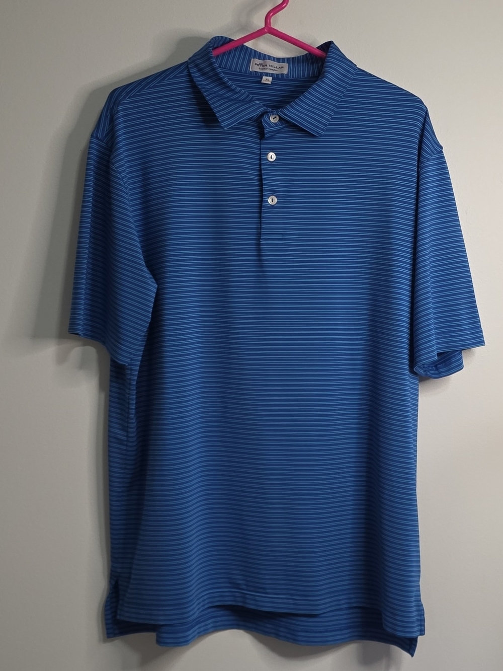 Peter Millar Blue Striped Polo XL